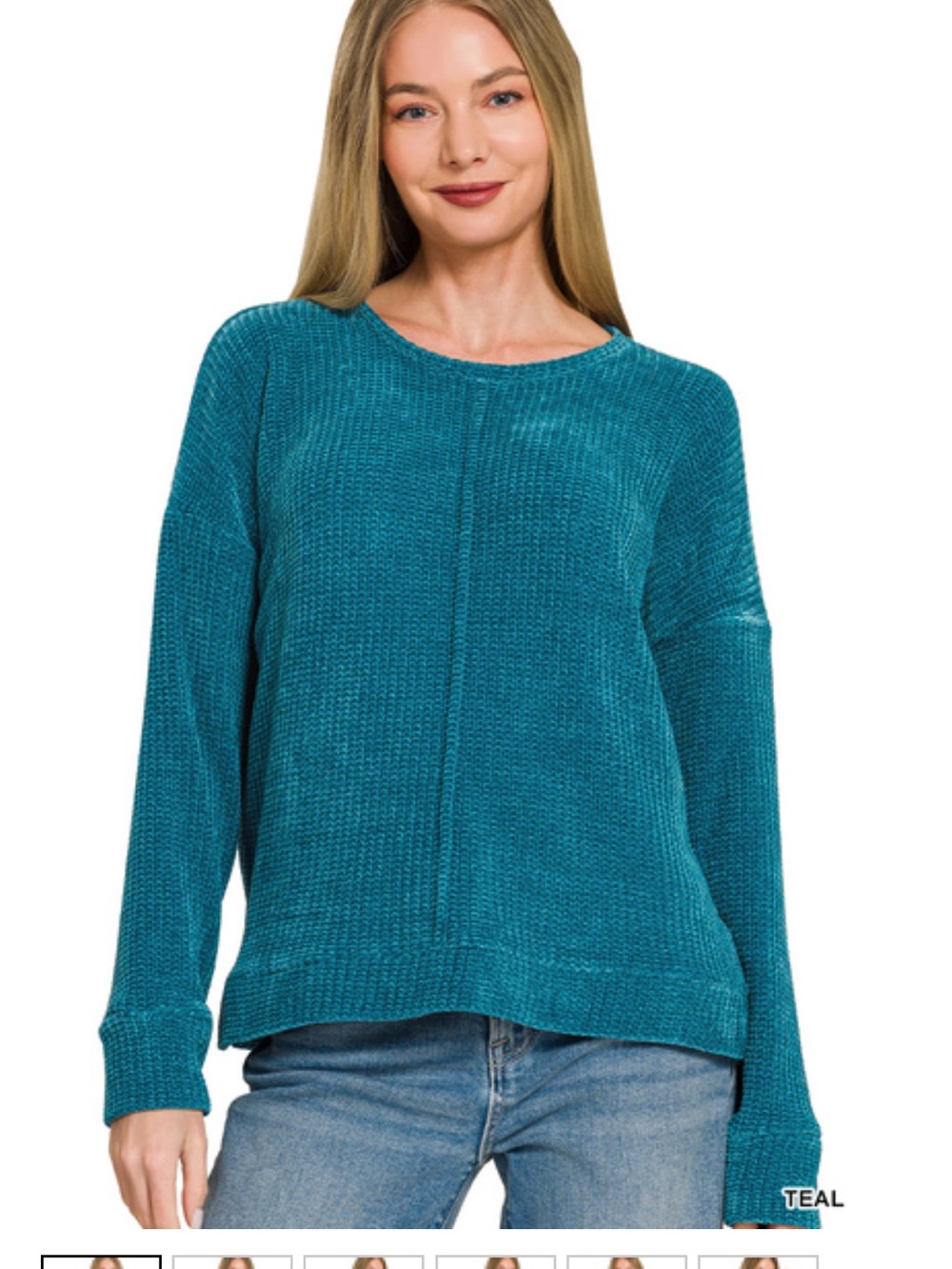 6 ❤️ Zenana CHENILLE WAFFLE CENTER
SEAM SWEATER
